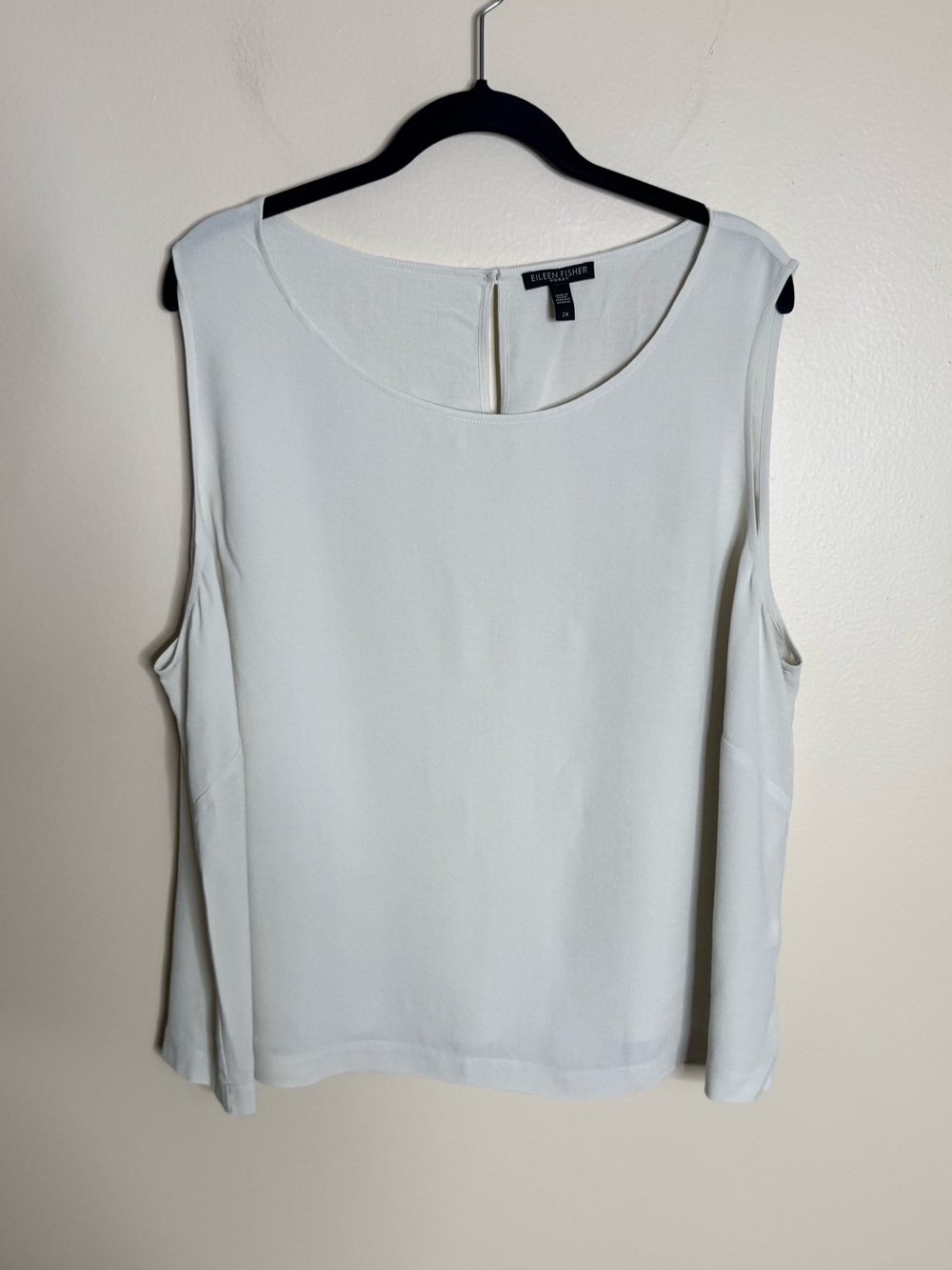 Eileen Fisher Silk Round Neck Tank Top Taupe size 2X